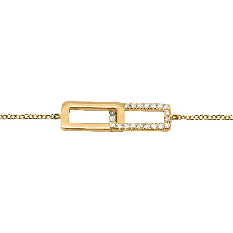 14K GOLD DIAMOND BETH LINK BRACELET