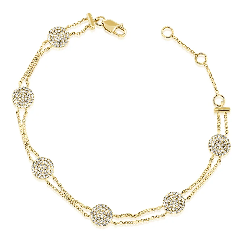 14K GOLD DIAMOND JENNY CIRCLE BRACELET