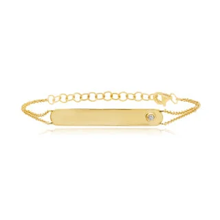 14K GOLD DIAMOND JOLIE ID BRACELET