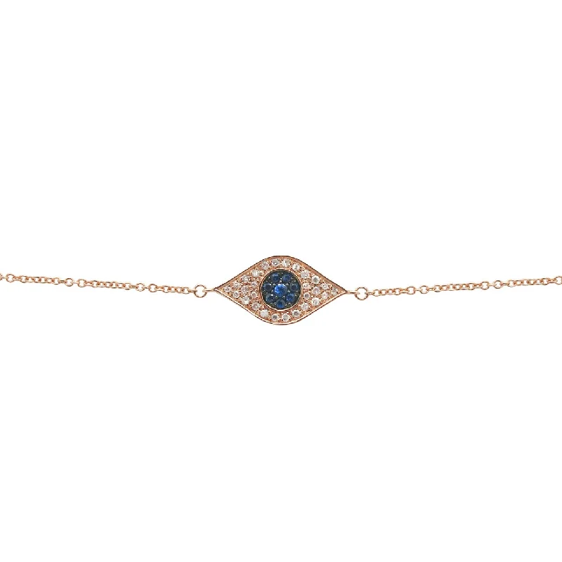 14K GOLD DIAMOND BLUE SAPPHIRE SERENA EYE BRACELET