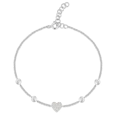 14K GOLD DIAMOND SOFIA HEART BRACELET