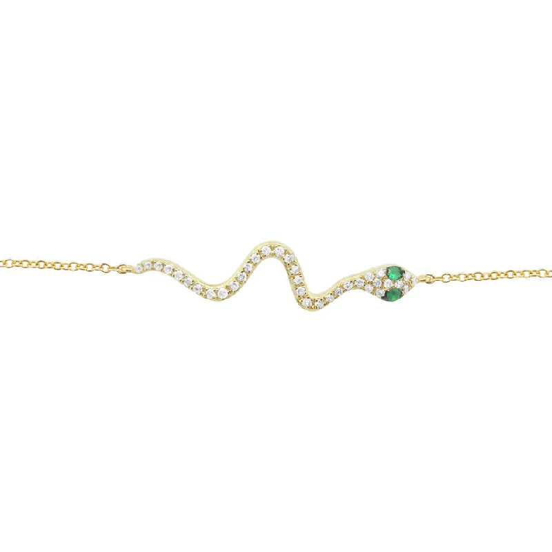 14K GOLD DIAMOND SURI SNAKE BRACELET