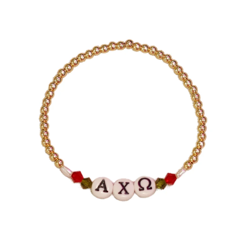 bara Boheme | "ALPHA CHI OMEGA" Sorority Greek Letter Ball Beaded Bracelet