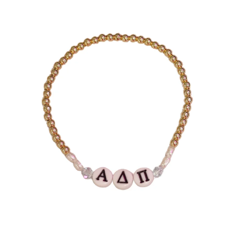 bara Boheme | "ALPHA DELTA PI" Sorority Greek Letter Ball Beaded Bracelet