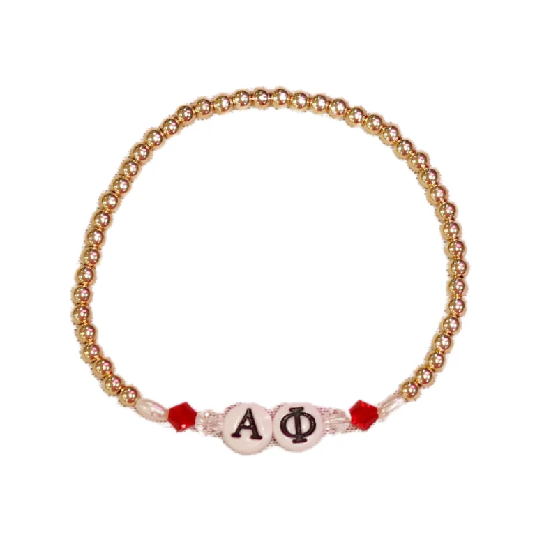 bara Boheme | "ALPHA PHI" Sorority Greek Letter Ball Beaded Bracelet