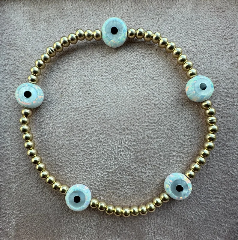 "BTY EVIL EYE" Medium Opal Charm Bracelet