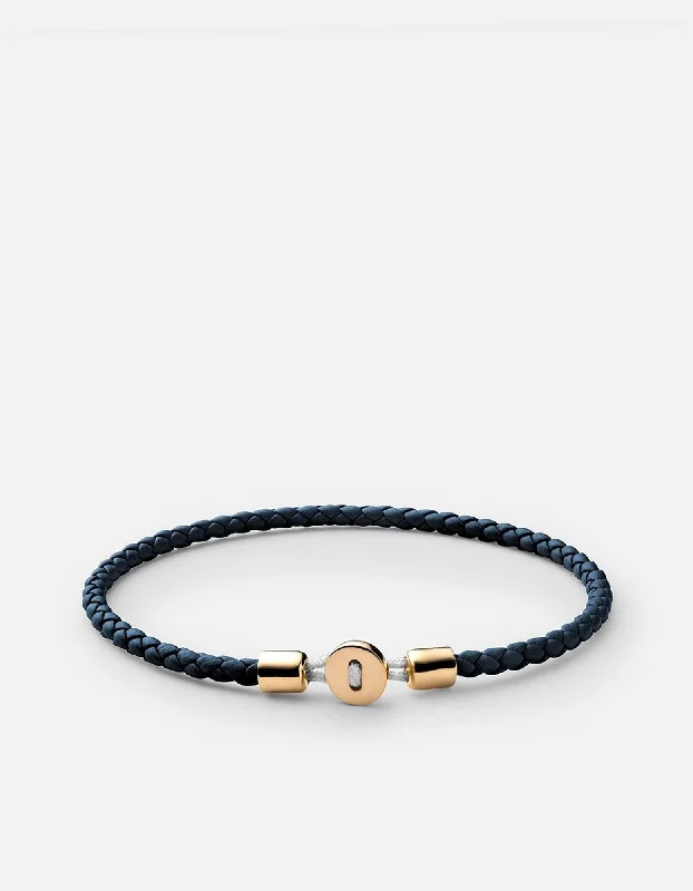 Nexus Leather Bracelet, Gold Vermeil