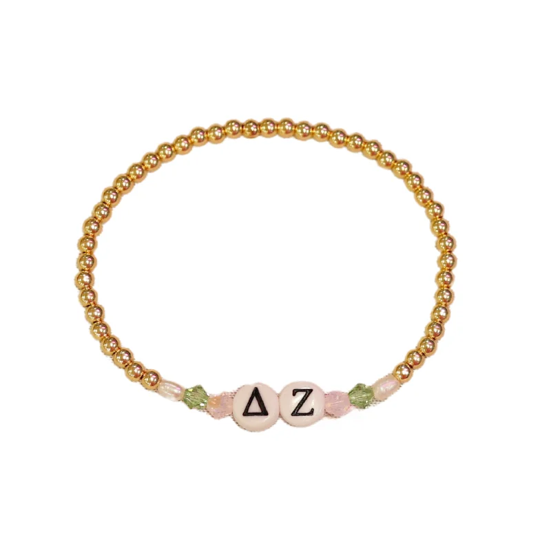 bara Boheme | "DELTA ZETA" Sorority Greek Letter Ball Beaded Bracelet