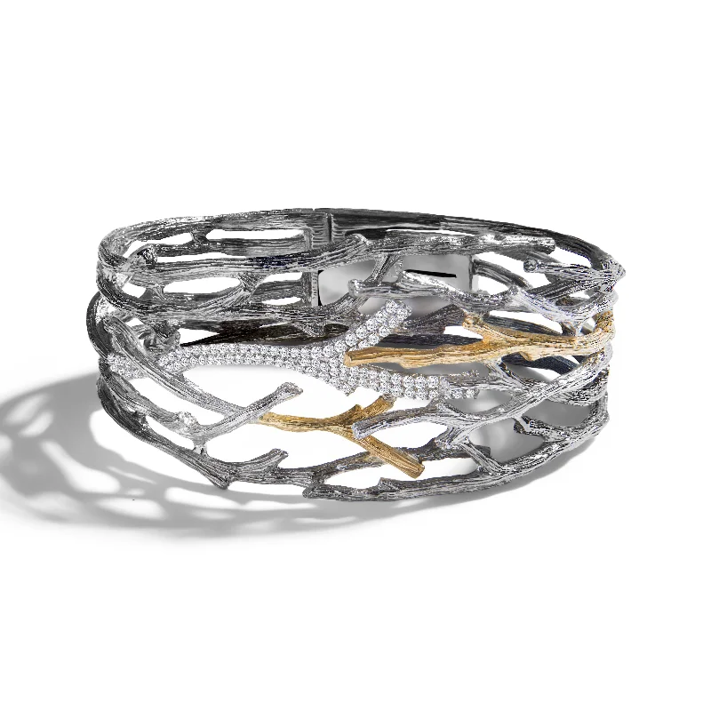 Enchanted Forest Cuff Bracelet with Diamonds