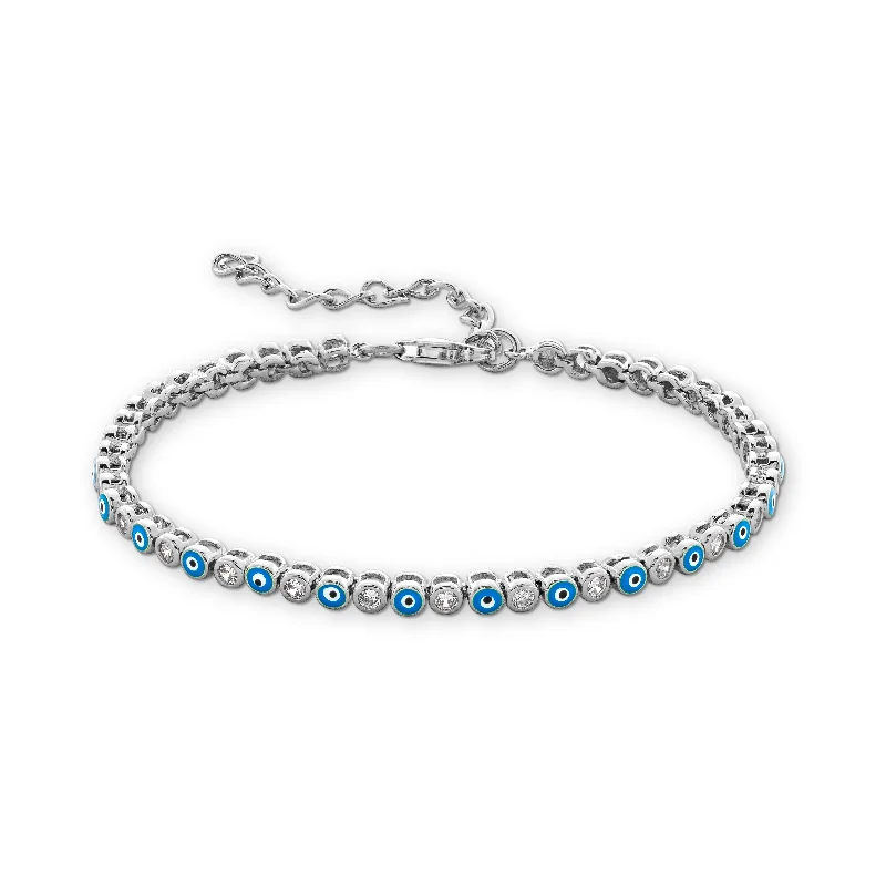 Embarcadero Evil Eye CZ Tennis Bracelet in Blue