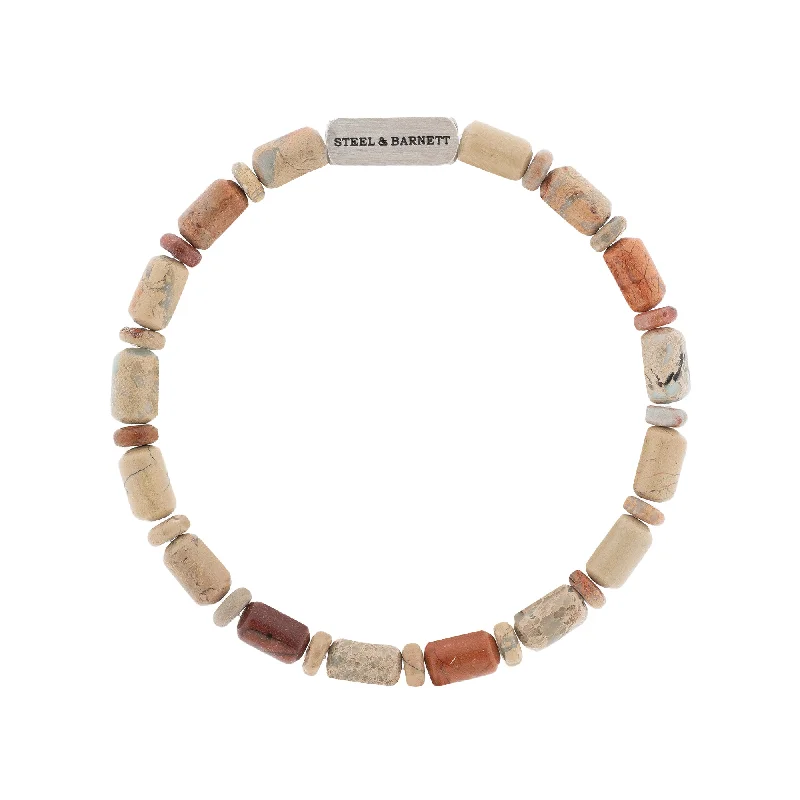 Colourful Cal Barrel Gemstone Bracelet Aqua Terra