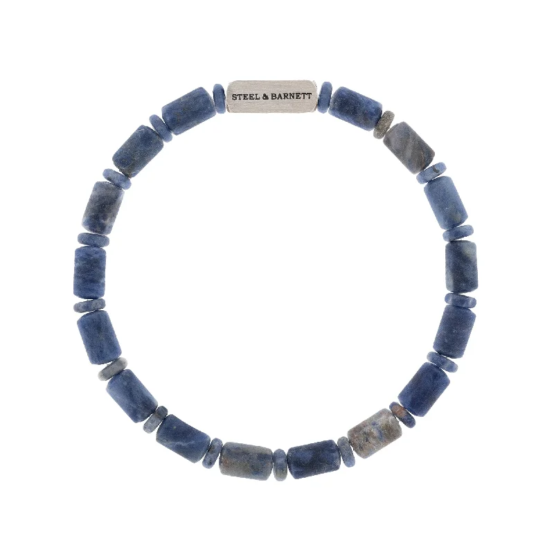 Colourful Cal Barrel Gemstone Bracelet Matt Sodalite