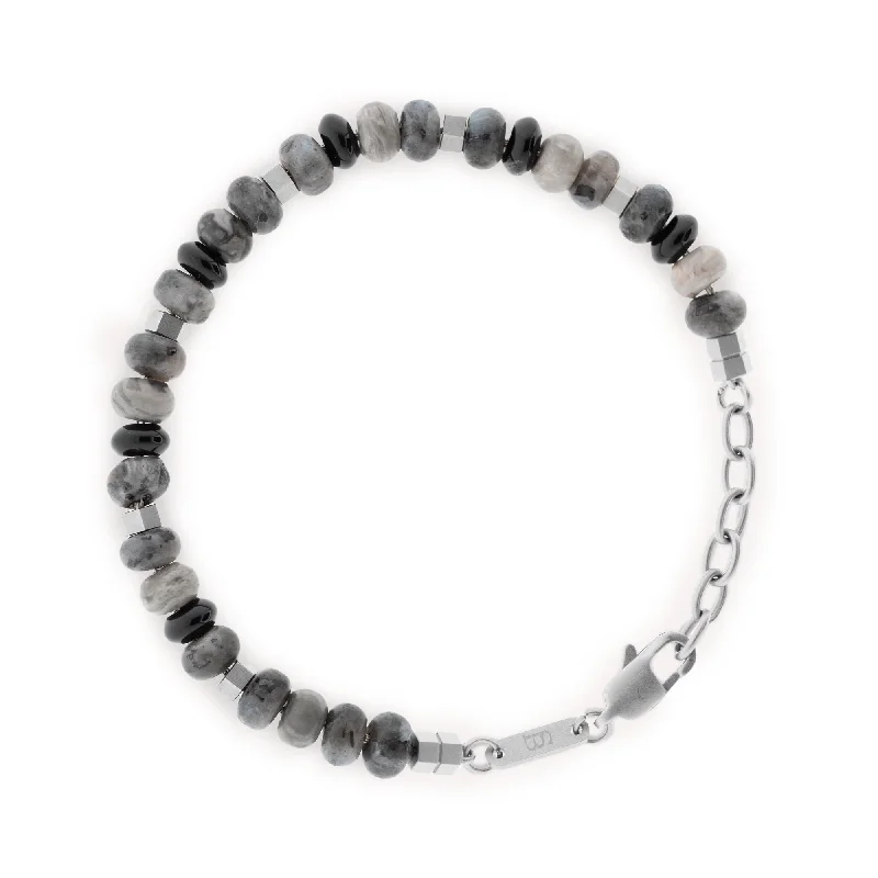 Cyrus Gemstone Bracelet Graphite Adjustable