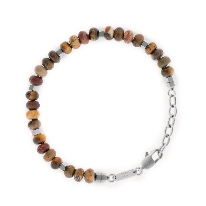 Cyrus Gemstone Bracelet Terracotta Adjustable