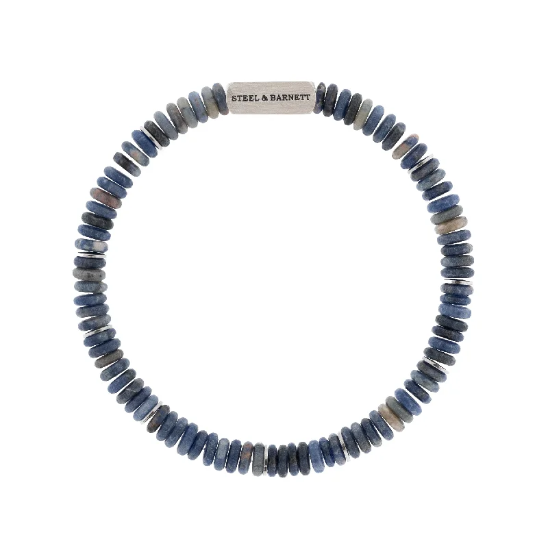 Two Tone Disc Gemstone Bracelet Matt Sodalite