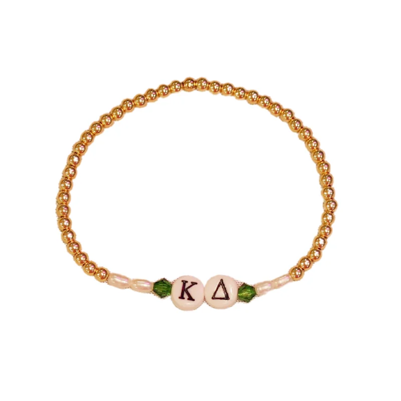 bara Boheme | "KAPPA DELTA" Sorority Greek Letter Ball Beaded Bracelet