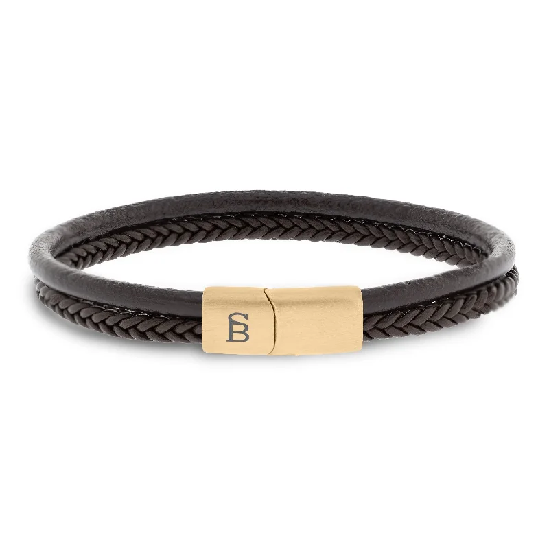 Denby Leather Bracelet Brown/18K Gold