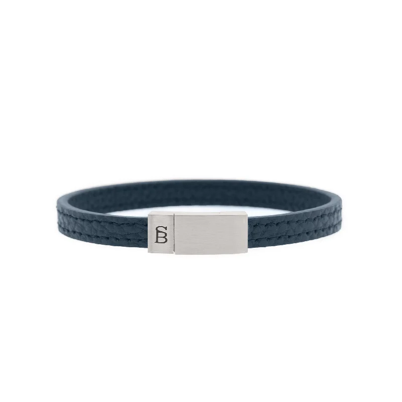 Grady Leather Bracelet Blue