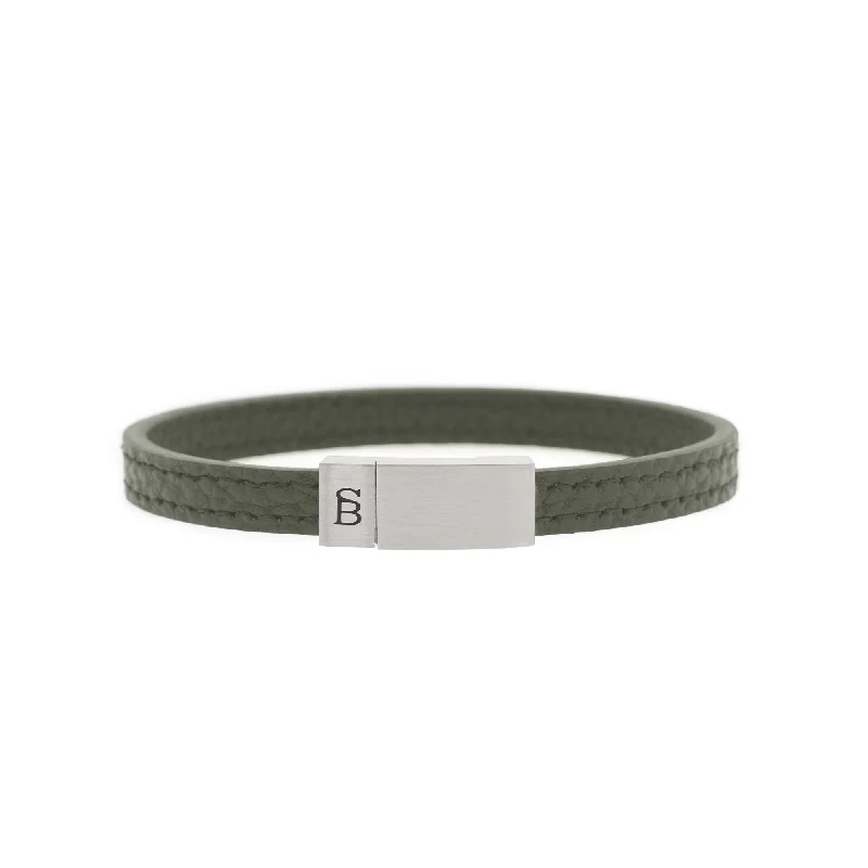 Grady Leather Bracelet Grey