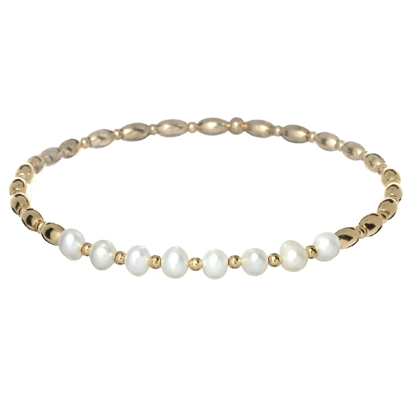 "LOUI" 14k gold-filled & pearl beaded bracelet