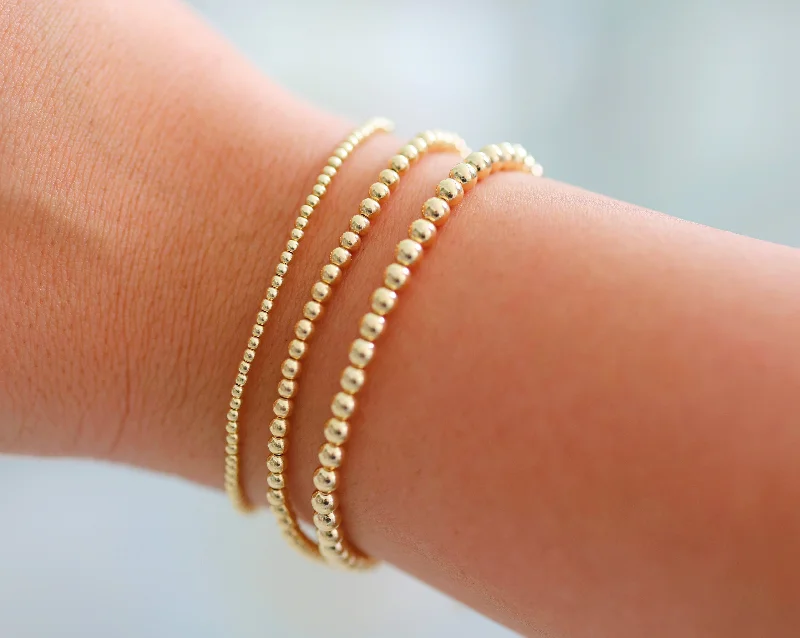 bara boheme | "PARIS" Gold Filled Ball Beaded Bracelet Stack