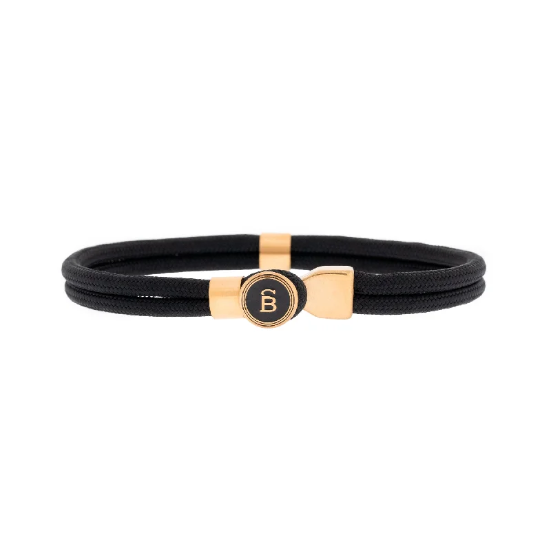 Riptide Rope Bracelet Black/18K Gold