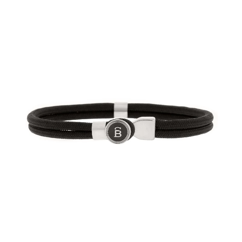 Riptide Rope Bracelet Black/Silver