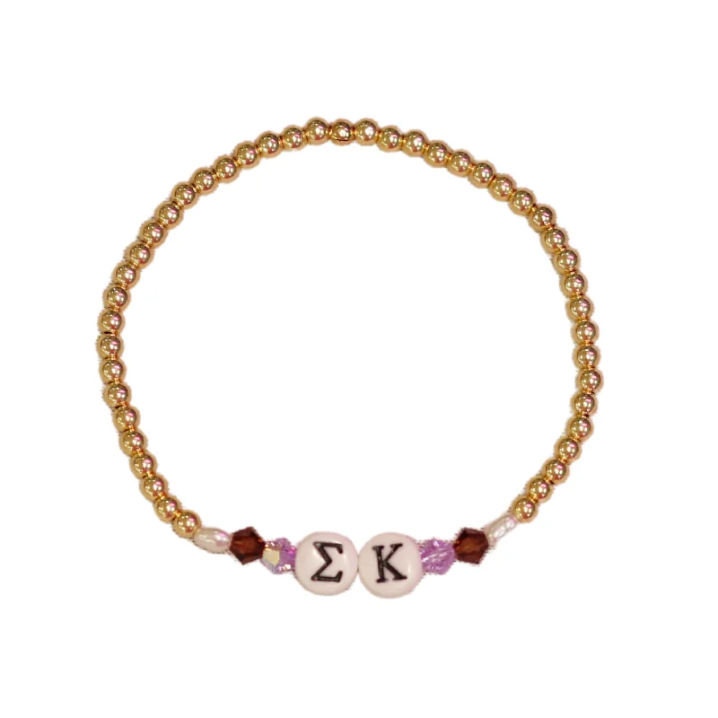 bara Boheme | "SIGMA KAPPA" Sorority Greek Letter Ball Beaded Bracelet