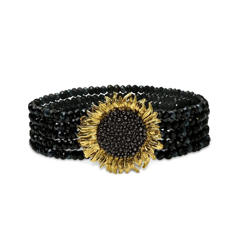 Vincent Multi Strand Bracelet with Onyx, Spinel and Black Diamonds