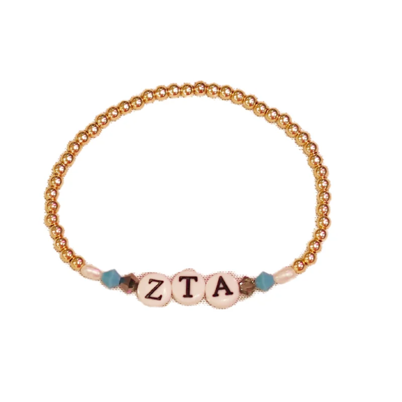 bara Boheme | "ZETA TAU ALPHA" Sorority Greek Letter Ball Beaded Bracelet