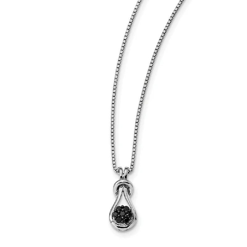 1/5 Cttw Black Diamond Love Knot Necklace in Sterling Silver