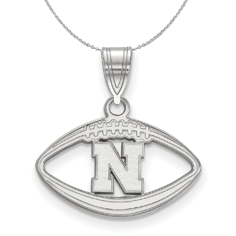 Sterling Silver U. of Nebraska Football Necklace