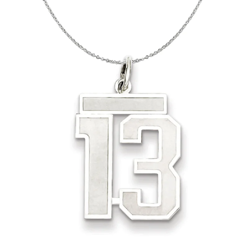 Sterling Silver, Jersey Collection, Medium Number 13 Necklace