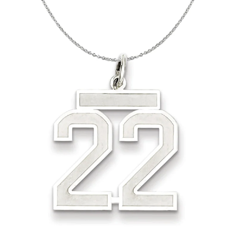 Sterling Silver, Jersey Collection, Medium Number 22 Necklace