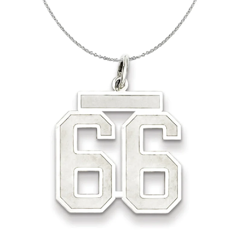 Sterling Silver, Jersey Collection, Medium Number 66 Necklace