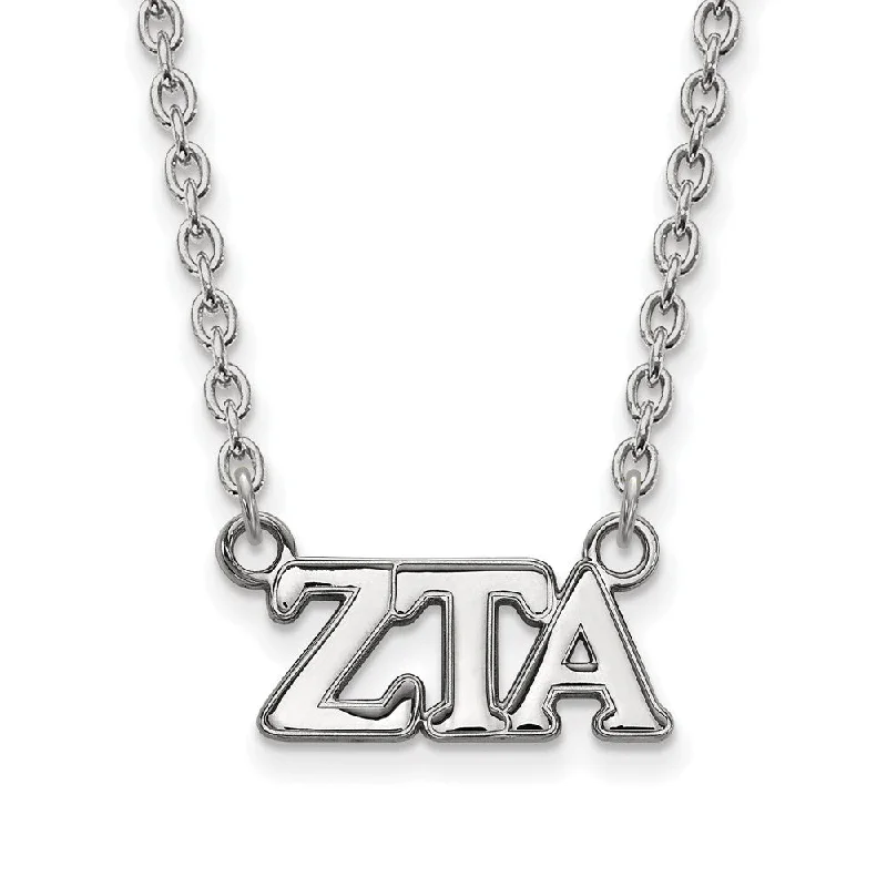 Sterling Silver Zeta Tau Alpha Medium Necklace