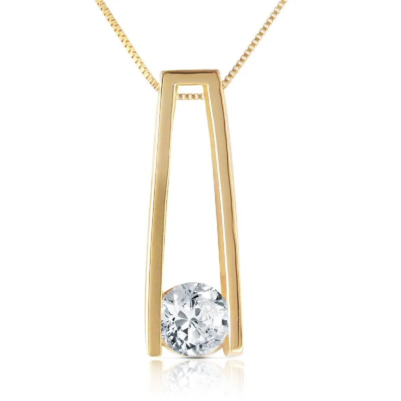 0.25 Carat 14K Solid Yellow Gold Necklace Natural 0.25 Carat Diamond