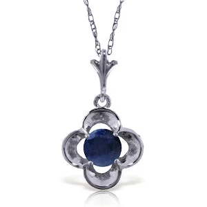 0.55 Carat 14K Solid White Gold Our Stars Sapphire Necklace