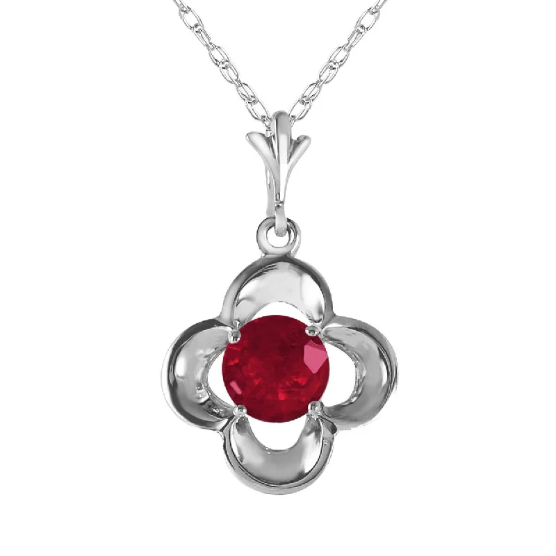 0.55 Carat 14K Solid White Gold Praise Joy Ruby Necklace