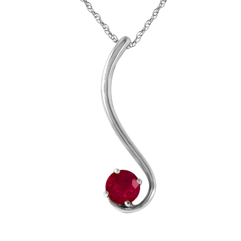 0.55 Carat 14K Solid White Gold This Shows How Ruby Necklace