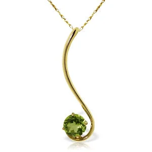 0.55 Carat 14K Solid Yellow Gold Fancy And Imagination Peridot Necklace