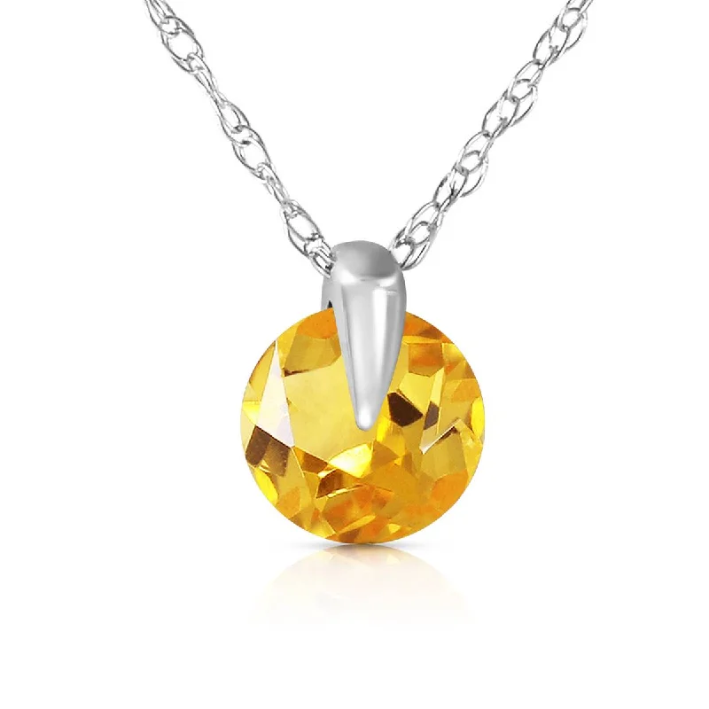 0.8 Carat 14K Solid White Gold Castles Not In Air Citrine Necklace