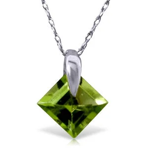 1.16 Carat 14K Solid White Gold My Need Of You Peridot Necklace