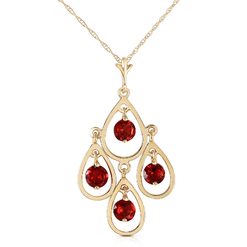 1.2 Carat 14K Solid Yellow Gold Lyrical Visionary Garnet Necklace