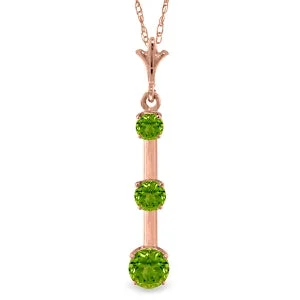 1.25 Carat 14K Solid Rose Gold Generosity Peridot Necklace