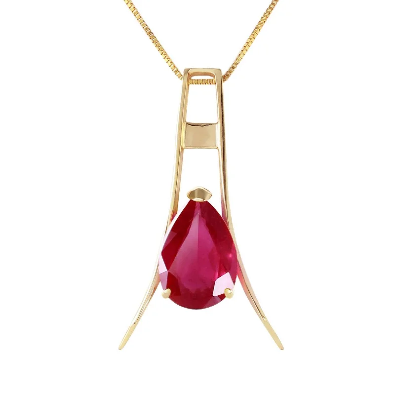 1.5 Carat 14K Solid Yellow Gold Beyond The Bridge Ruby Necklace