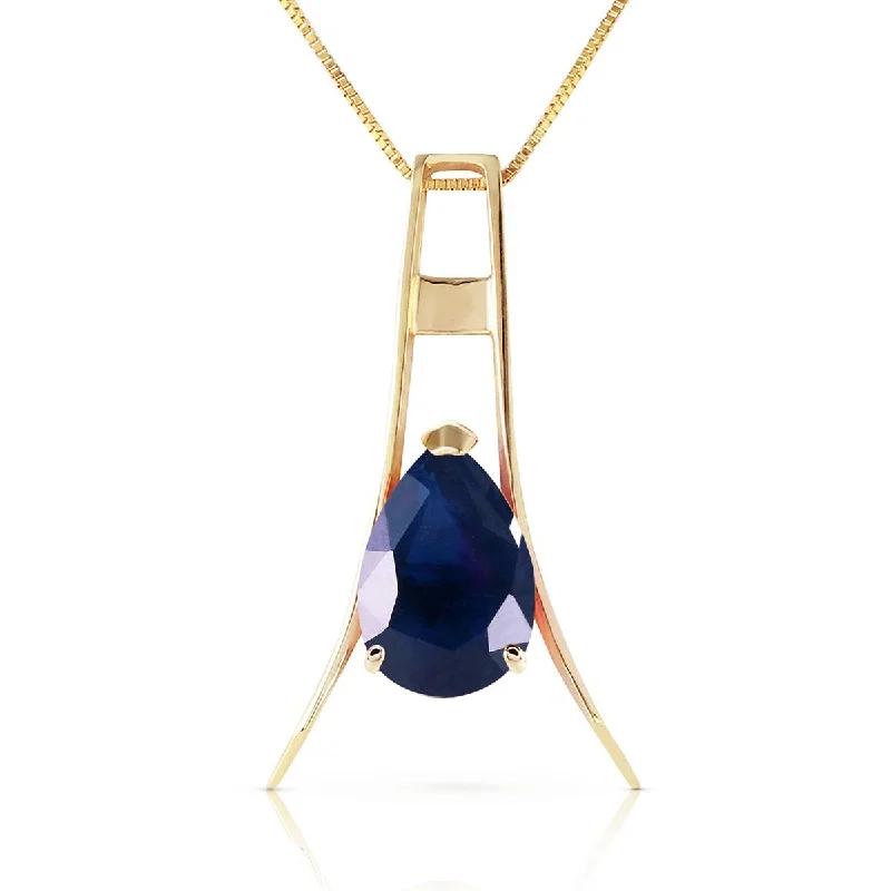 1.5 Carat 14K Solid Yellow Gold Nourishment Of Love Sapphire Necklace