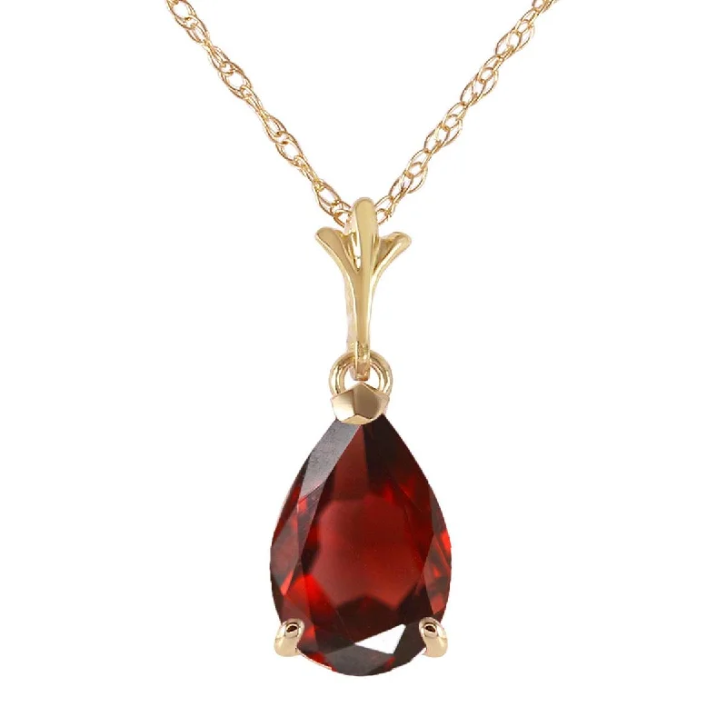 1.5 Carat 14K Solid Yellow Gold Ode To Love Garnet Necklace