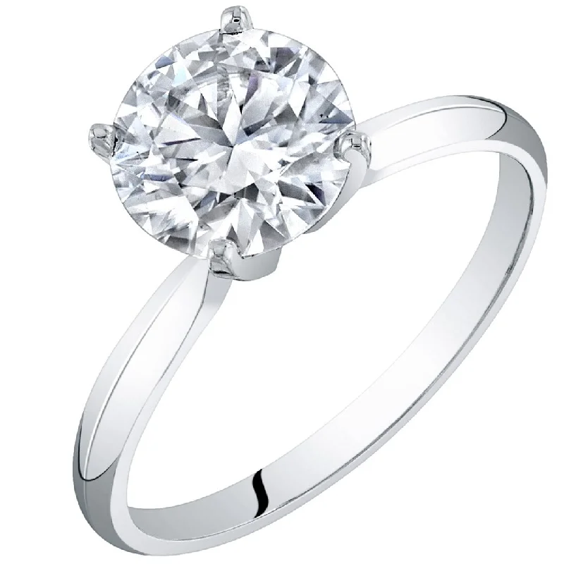 14k Gold 2 ct Solitaire Moissanite Engagement Ring