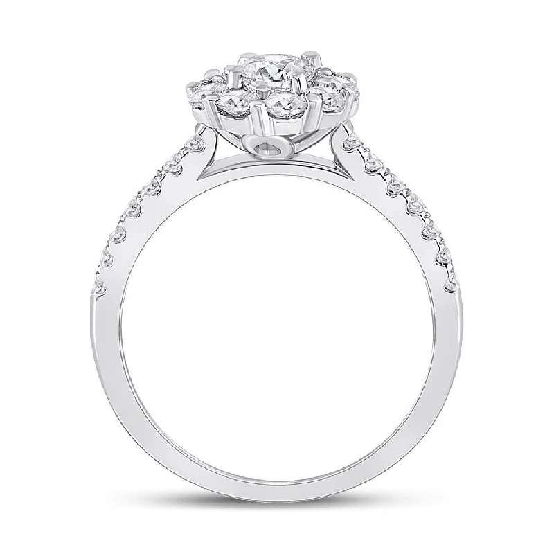 14k White Gold Round Diamond Solitaire Bridal Wedding Engagement Ring 1 Cttw